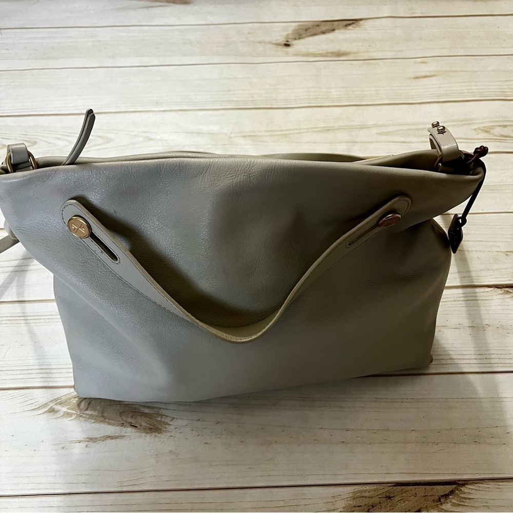 Skagen Denmark Mikkeline Leather Satchel and Crossbody Stone Colored